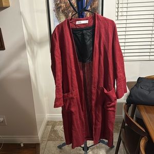 Red oversized Zara jacket